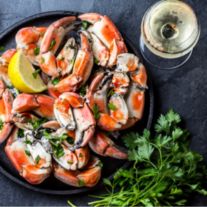 Mosier Hills Albariño + Dungeness Crab is a match made on the coast of Northwest Spain